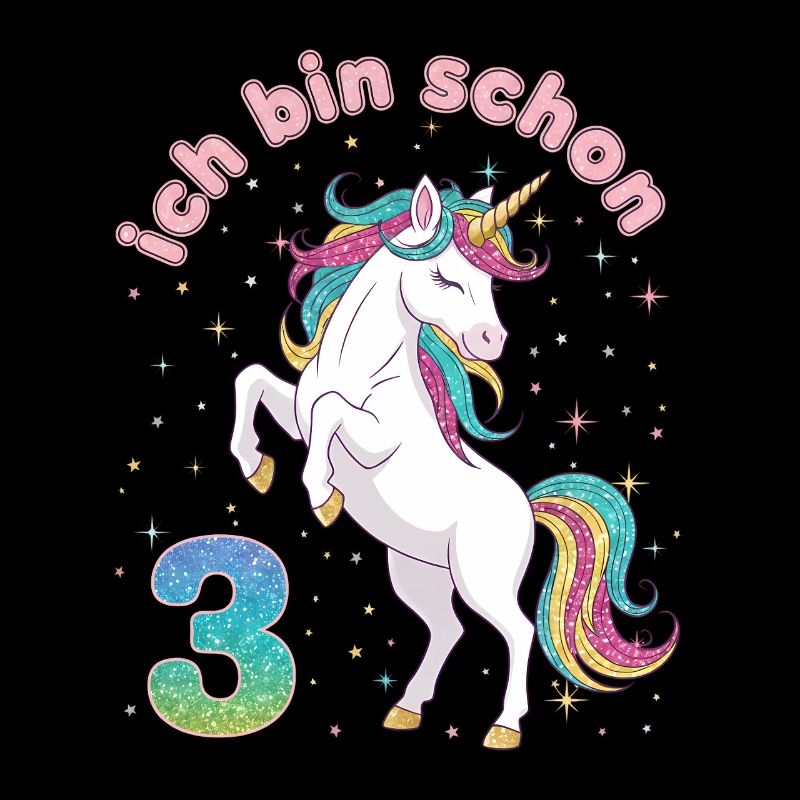 3. Geburtstag Einhorn Mädchen Ich bin schon 3