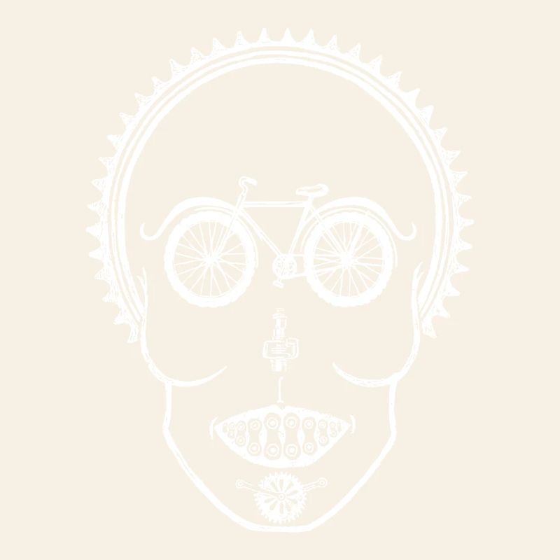 Bicycle Skull Optical Illusion Cycling Design