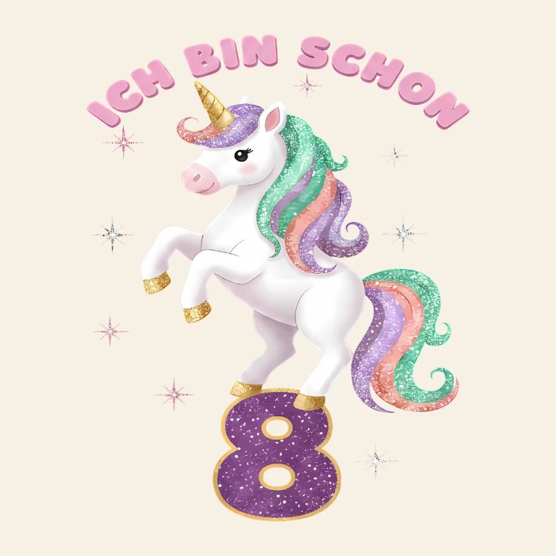 8. Geburtstag Einhorn Mädchen Ich bin schon 8