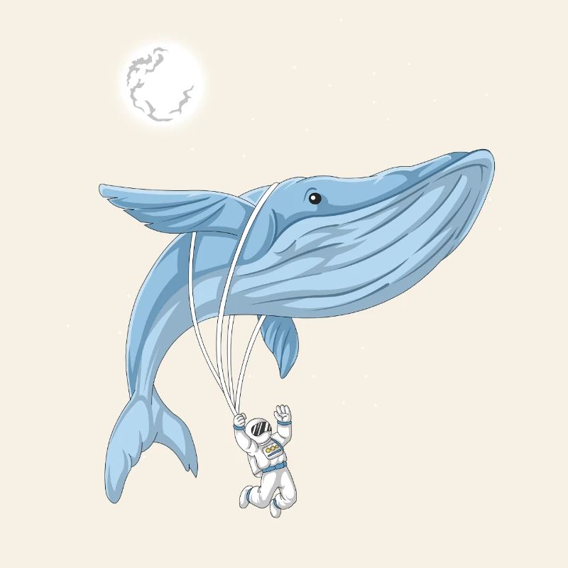 Astronaute baleine spatiale volant dans un rêve galactique