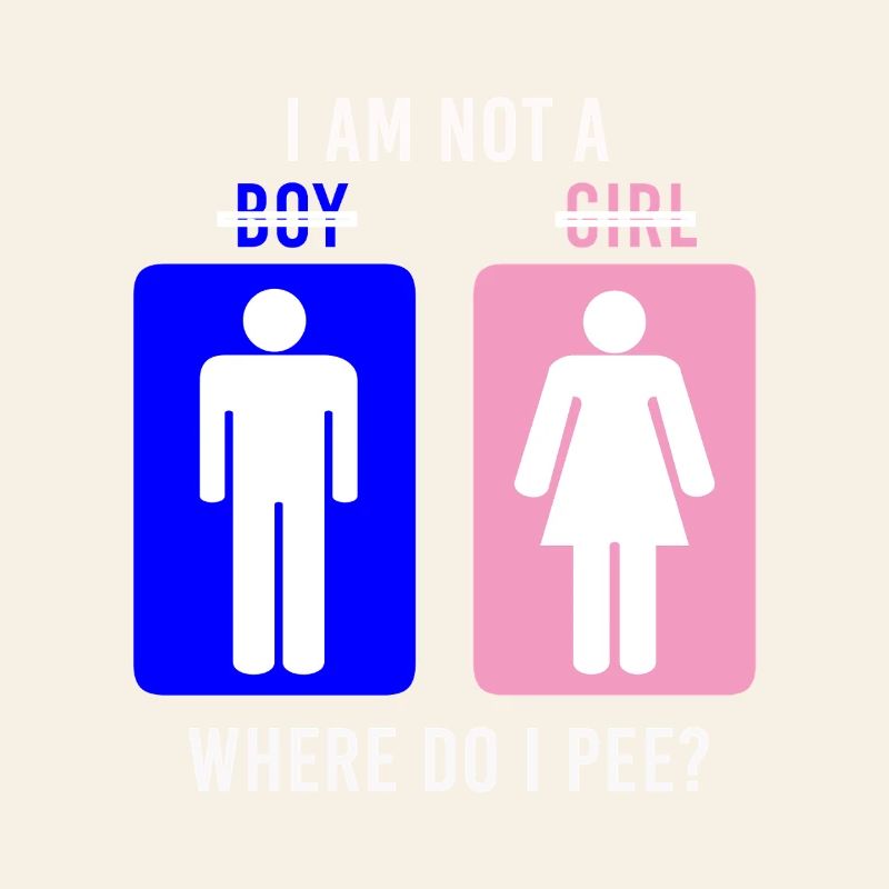 Non-Binary Where Do I Pee Gender Identity Graphic