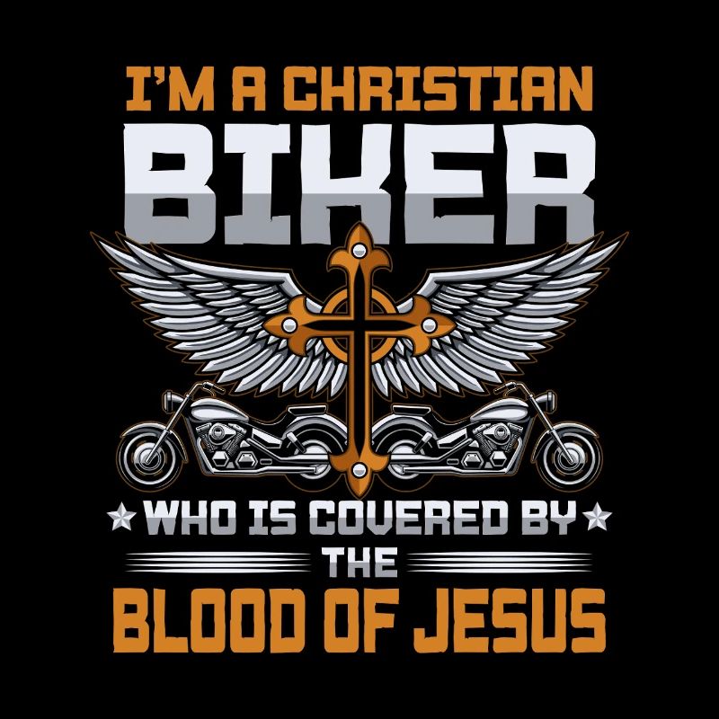 Christian Biker Covered by Jesus Blood Design