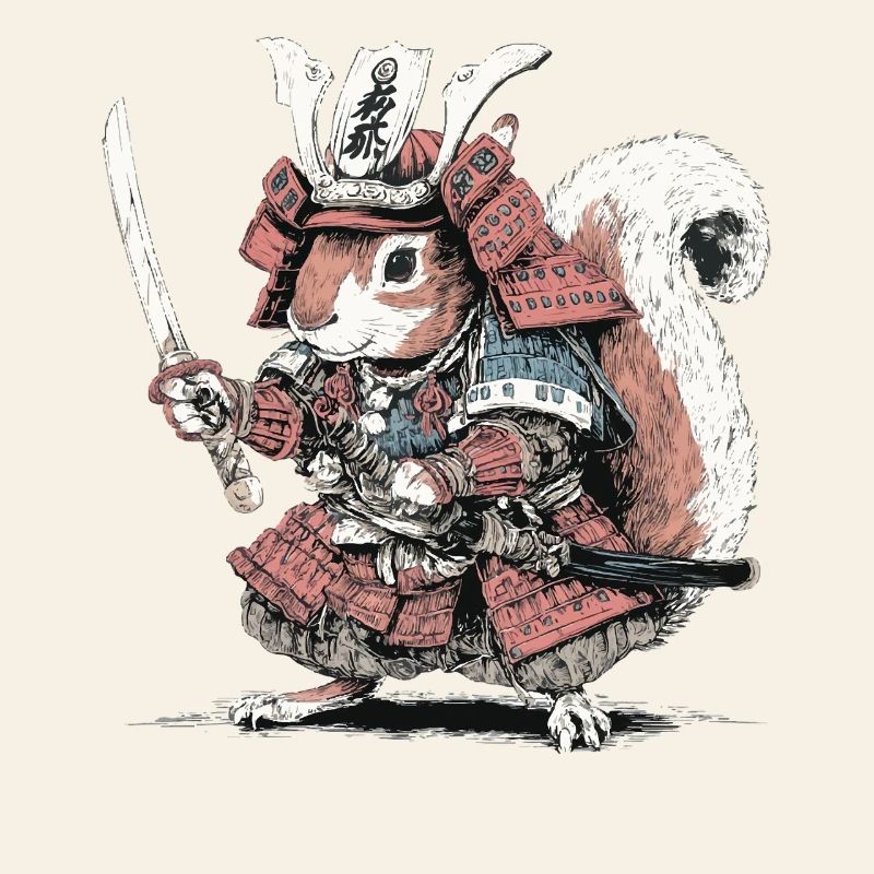Eichhörnchen-Samurai-Rüstung