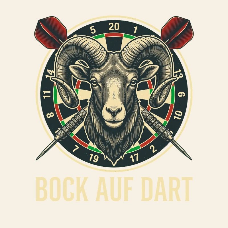 Bock auf Dart Widder Dartscheibe Dartspieler