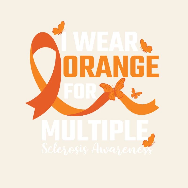 Multiple Sclerosis Orange Ribbon MS Awareness