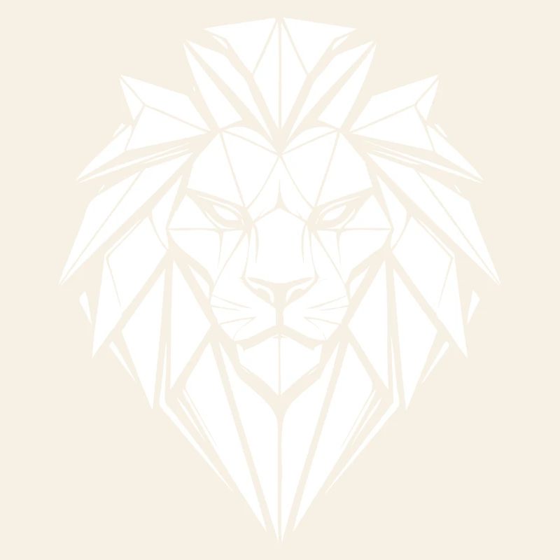 Geometric lion head black and white