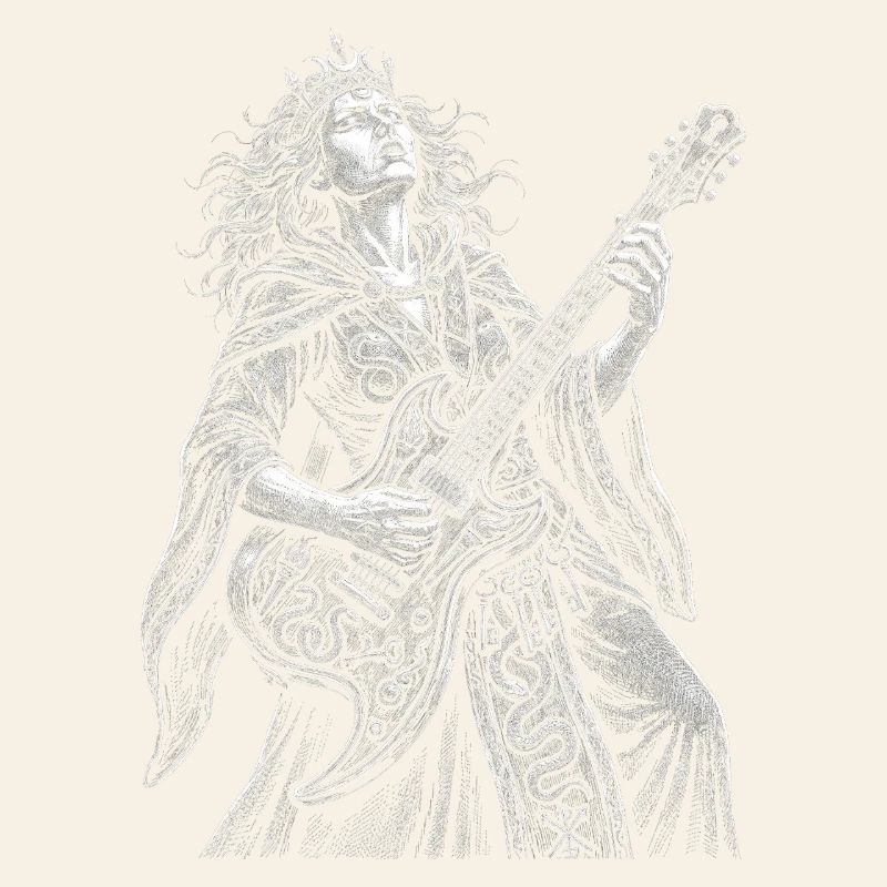 Hécate joue de la guitare