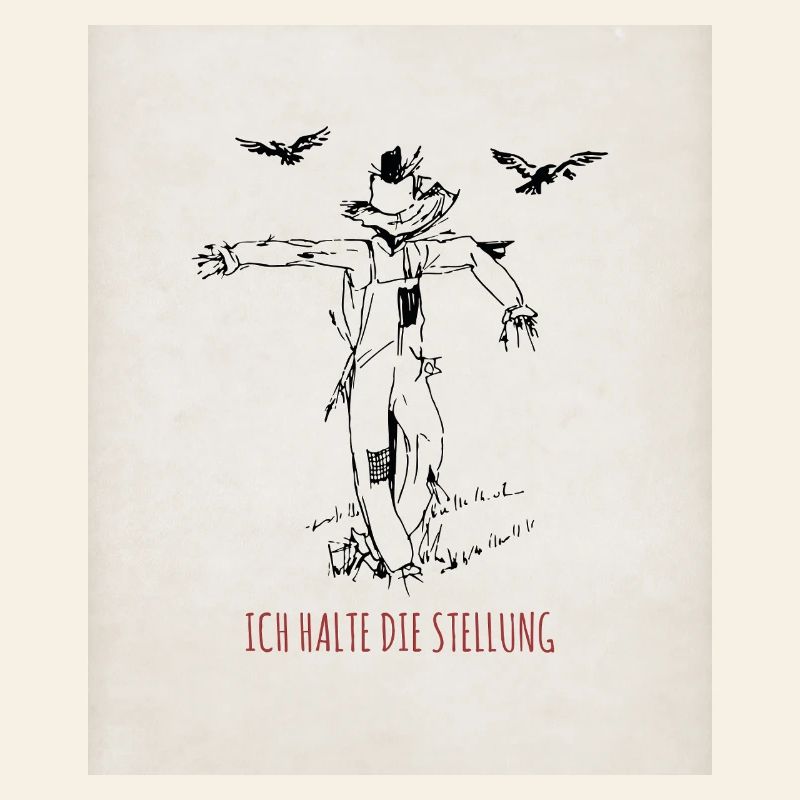 Vogelscheuche Ich halte die Stellung