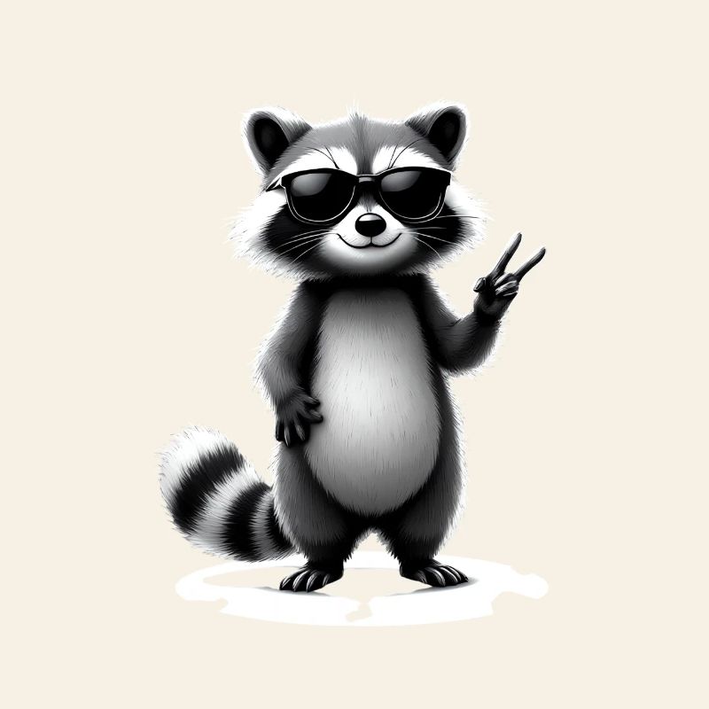 Waschbär mit Sonnenbrille