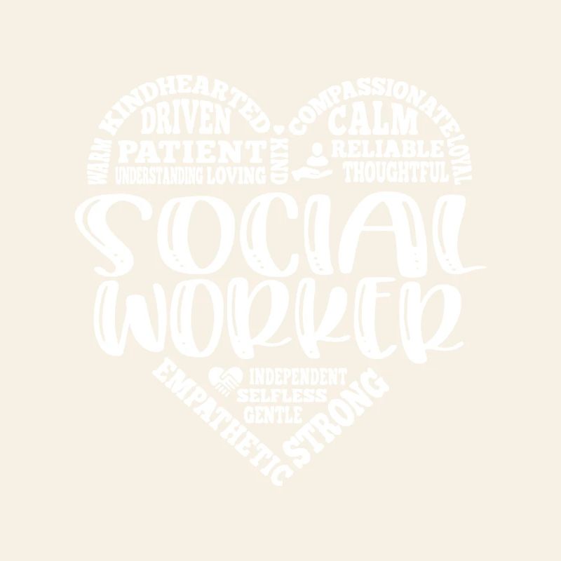 Social Worker Heart Word Cloud