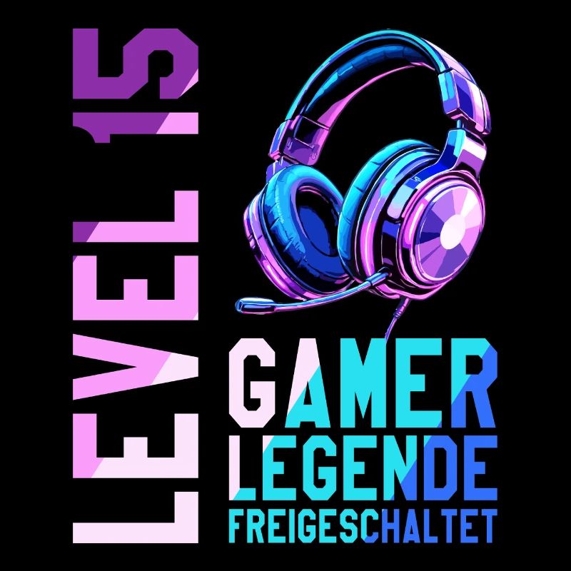 15. Geburtstag Junge Mädchen Gaming Level 15 Jahre