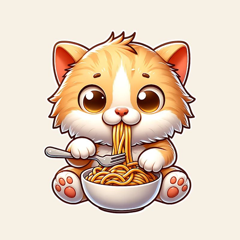 Kätzchen Spaghetti Pasta
