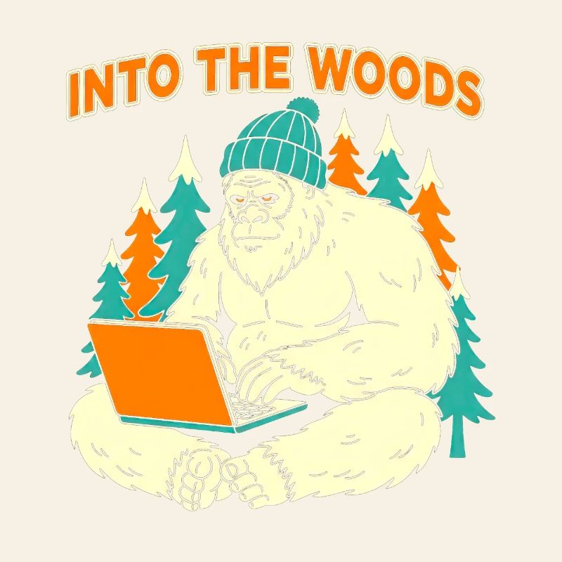 Sasquatch-Laptop im Wald