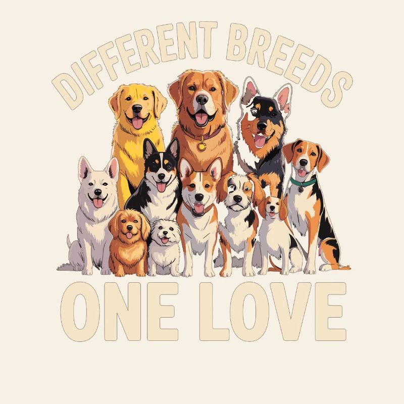 Different Breeds One Love Hunde