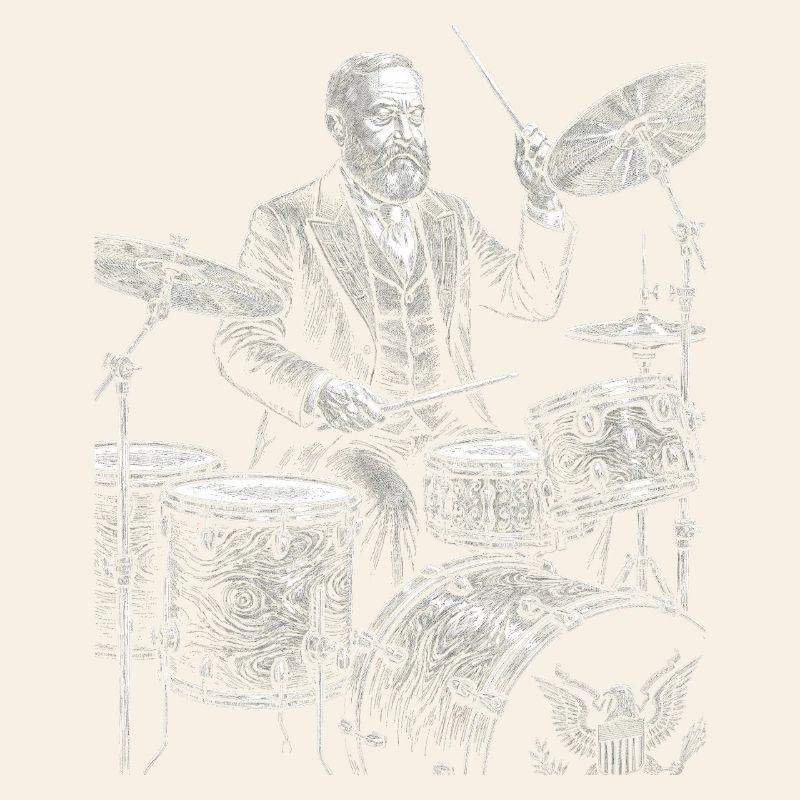 Benjamin Harrison plays drums