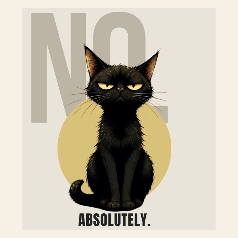 NO. – Sarcastic Black Cat Design