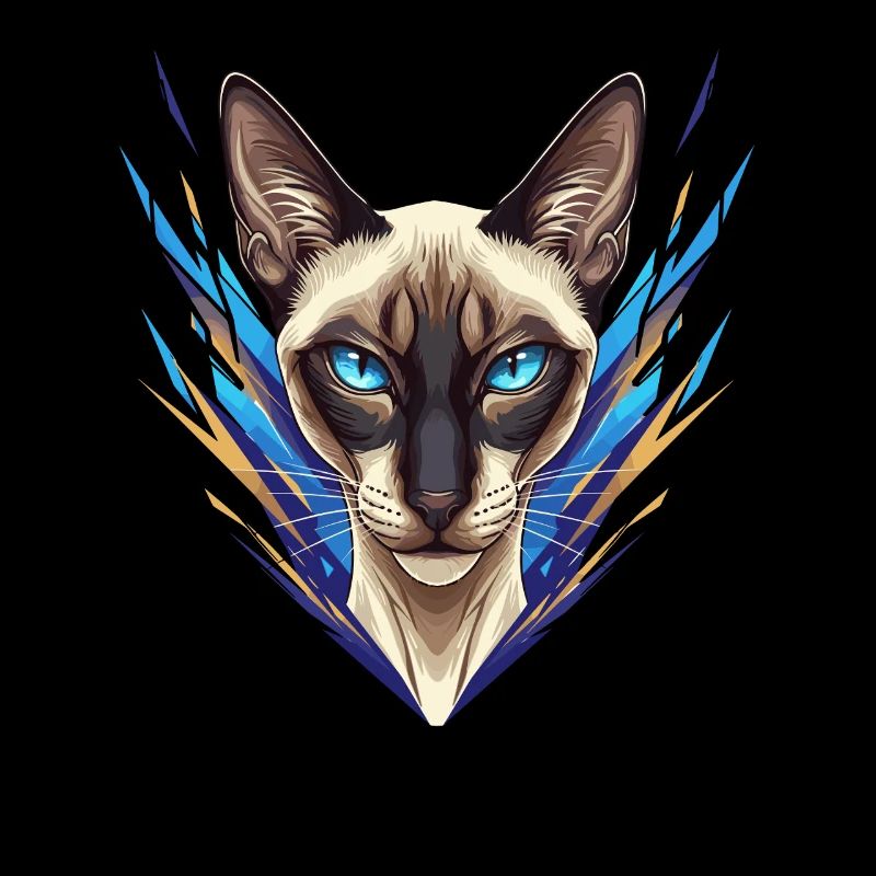 Siamese Cat Neon Style
