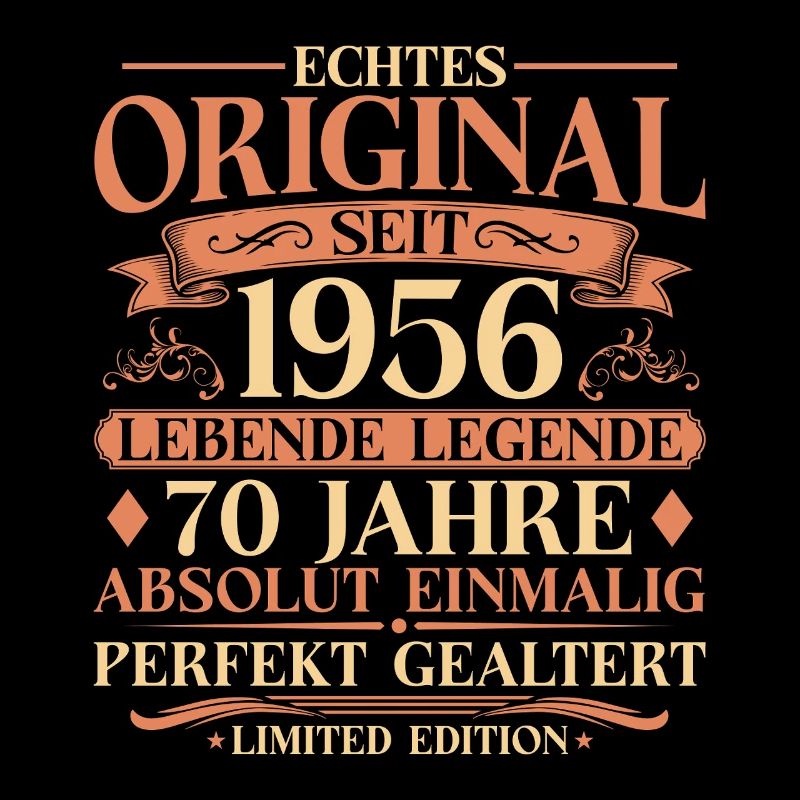 70. Geburtstag Echtes Original 1956 Vintage