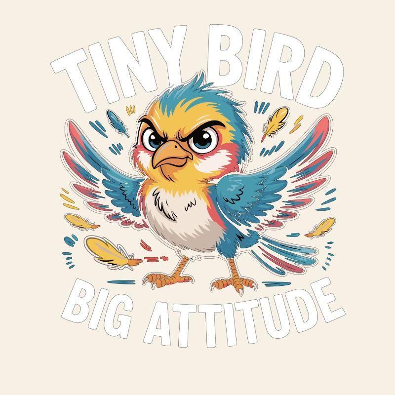 Tiny Bird Big Attitude Bird Saying