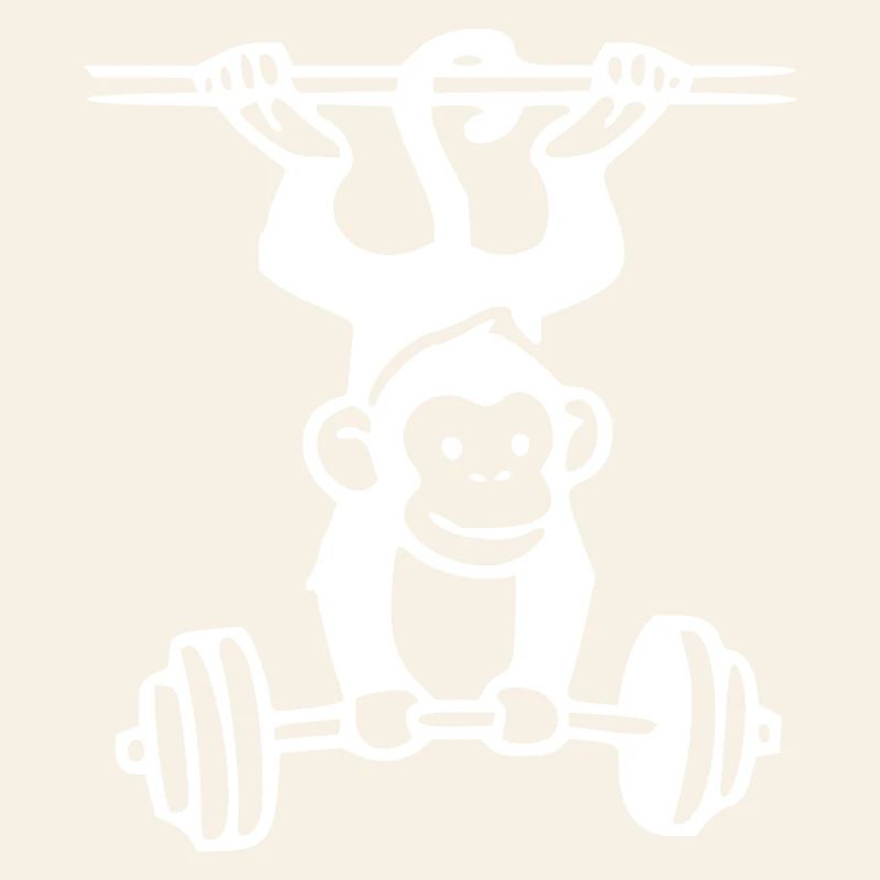 Primate Power - Monkey Weightlifting (White)