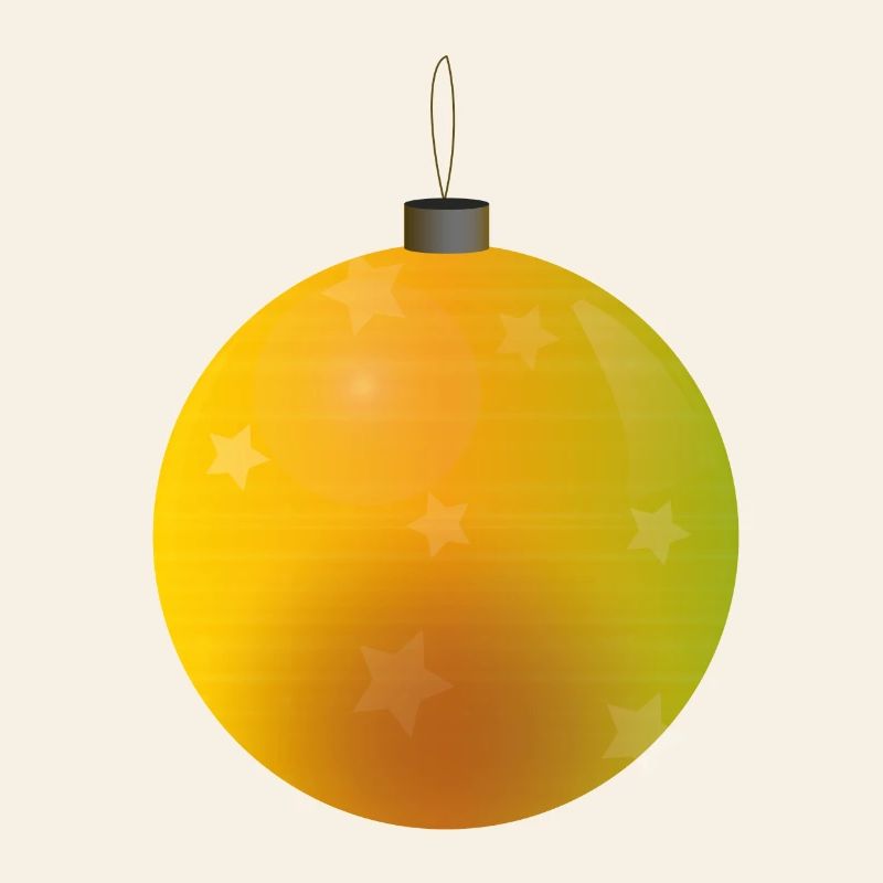 gelbliche Weihnachtskugel mit Sternen