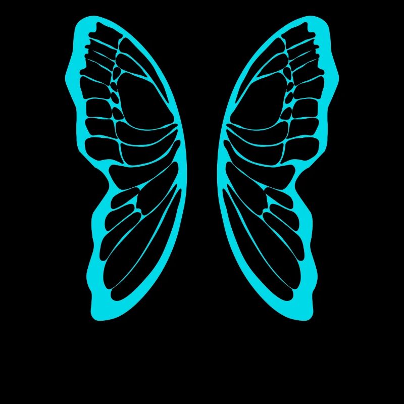 Turquoise butterfly wing pattern on black
