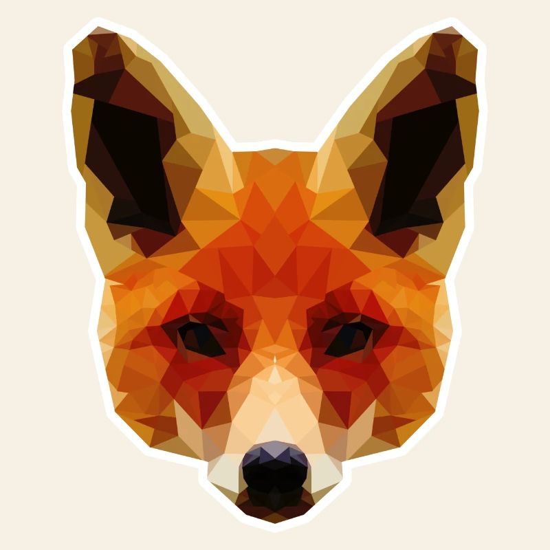 Orange Polygonal Fox