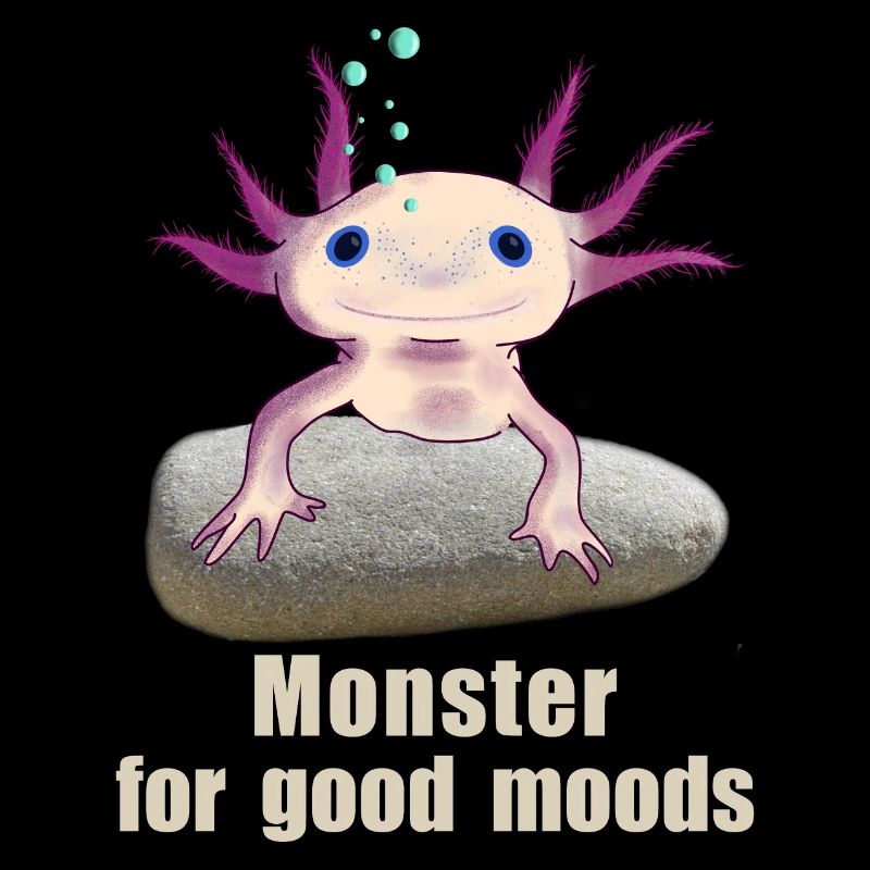 Axolotl Monster for Good Mood, Hand Drawing