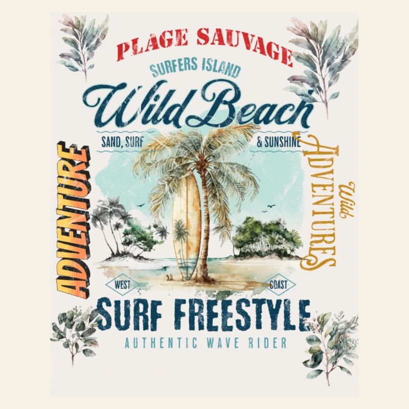 Wild Beach Surfen Authentische Design-Atmosphäre