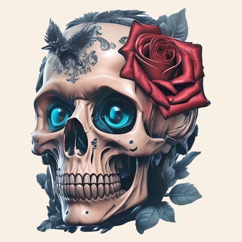 Crâne avec des roses