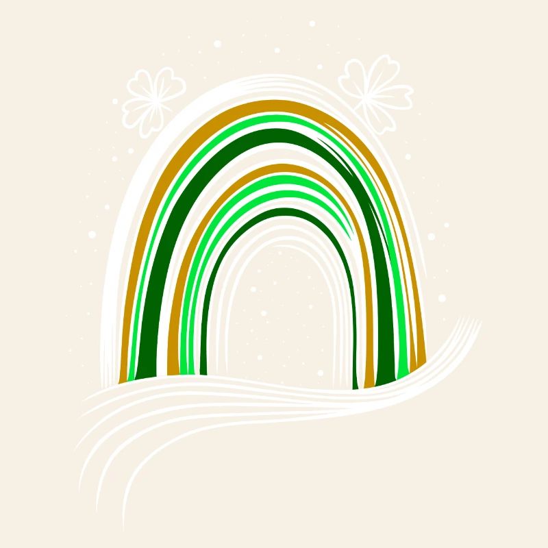 Irish Day Rainbow with Shamrock St Patrick's Day