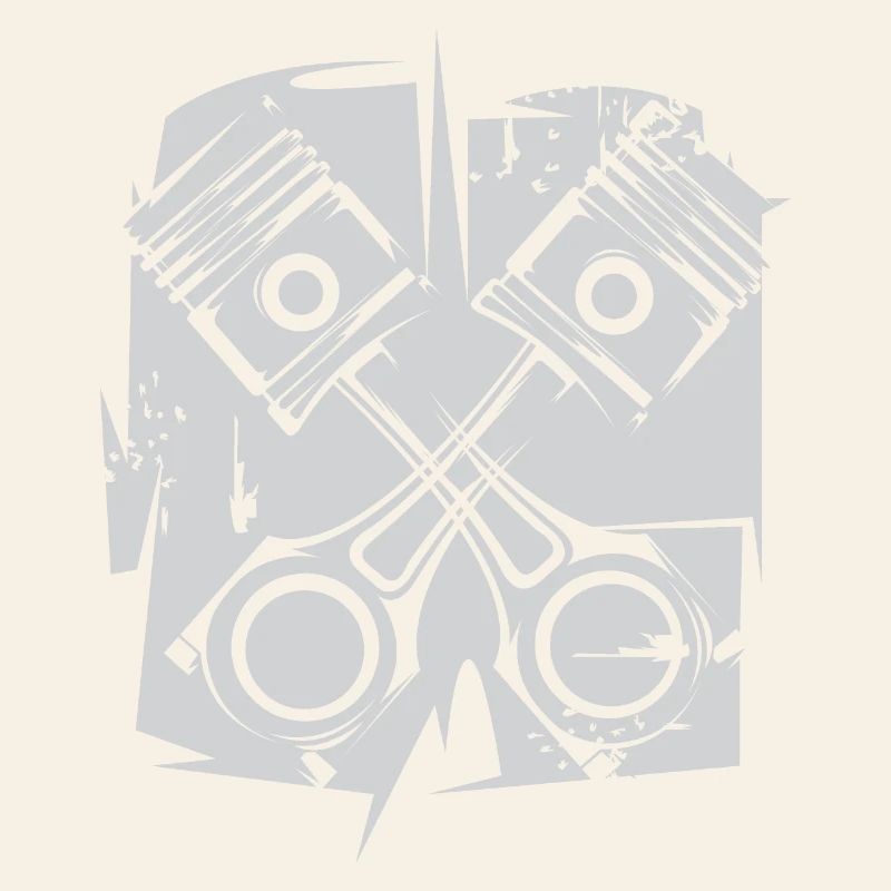 v8 Piston Engine Icon Art Illustration Logo