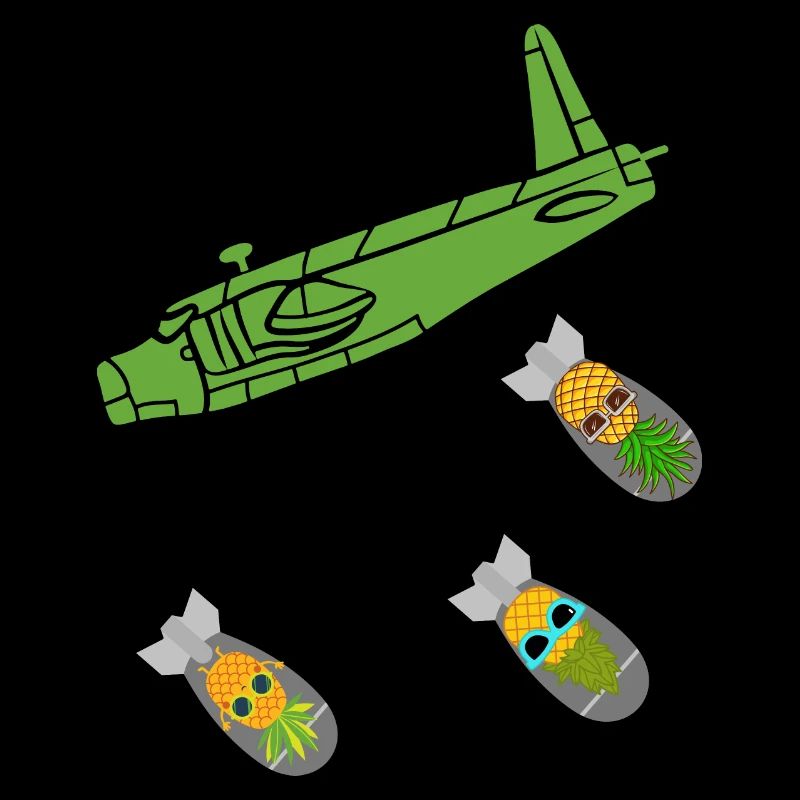 Avion bombe ananas vert