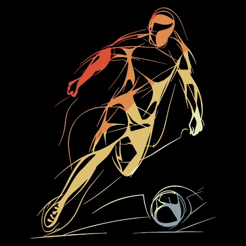 Vintage Soccer Player Sketch
