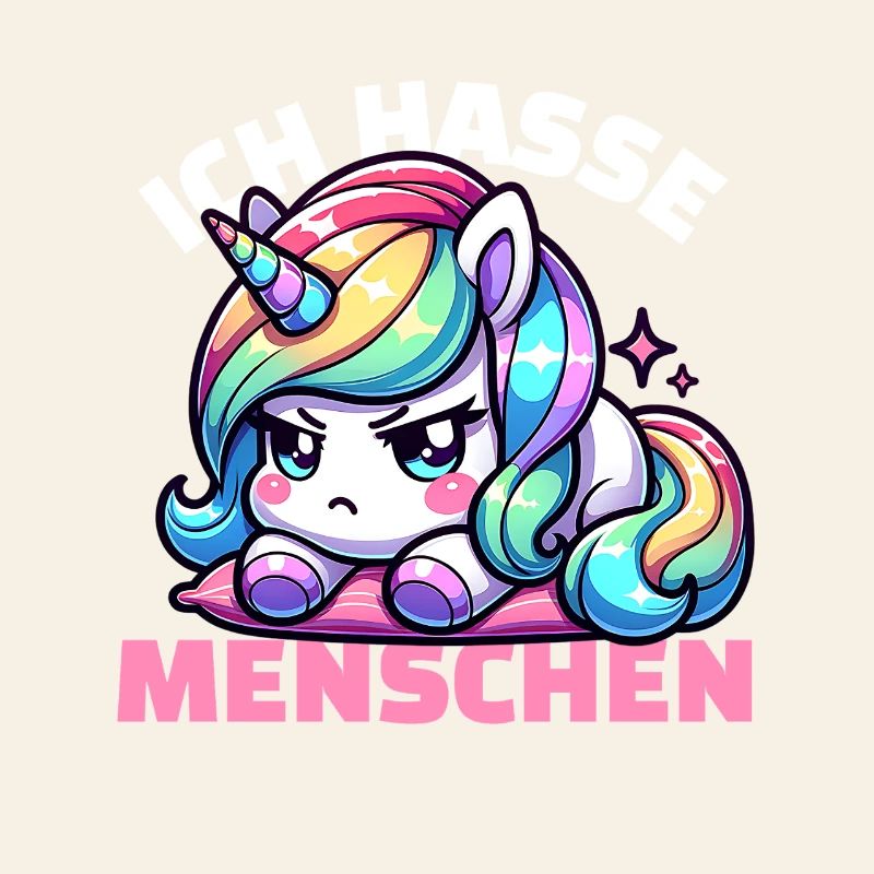 Mürrisches Einhorn ist genervt von Menschen