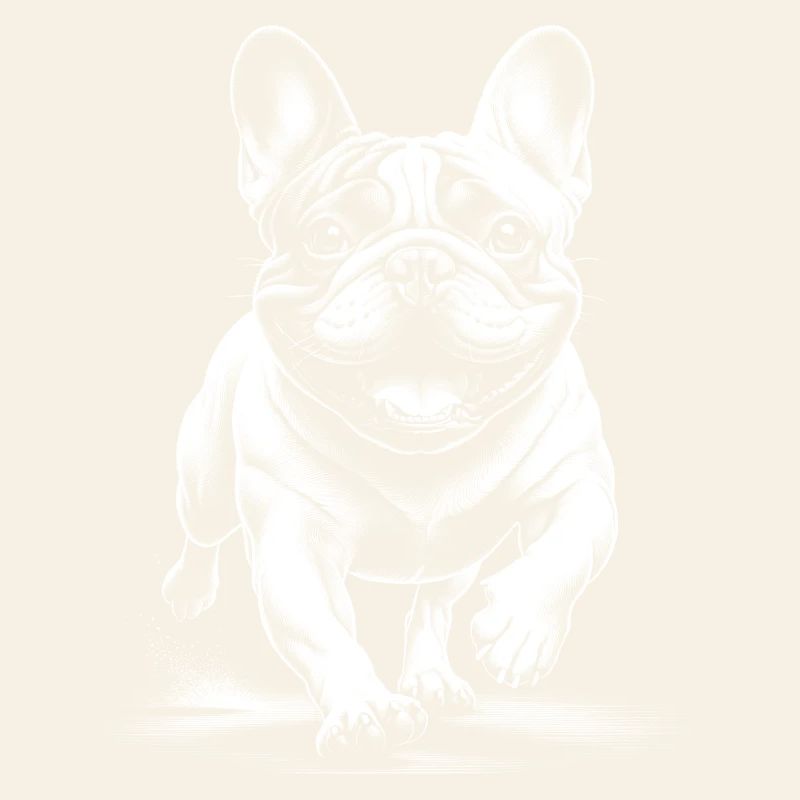 Exécuter le bouledogue français dans le style de dessin