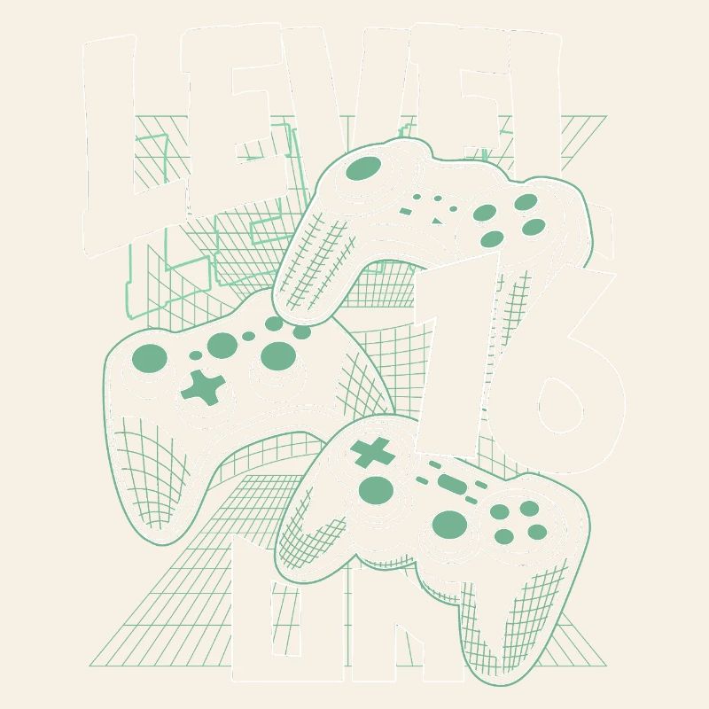 Level Up Retro Controller Graphic 16e anniversaire