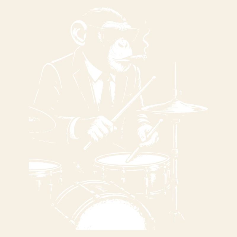 Jazz Monkey spielt das Schlagzeug