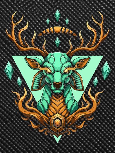 Fairy geometric turquoise deer