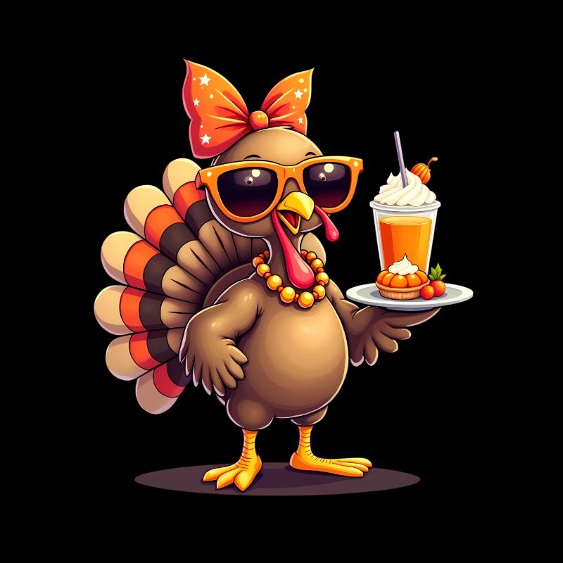 Dinde de Thanksgiving avec lunettes de soleil