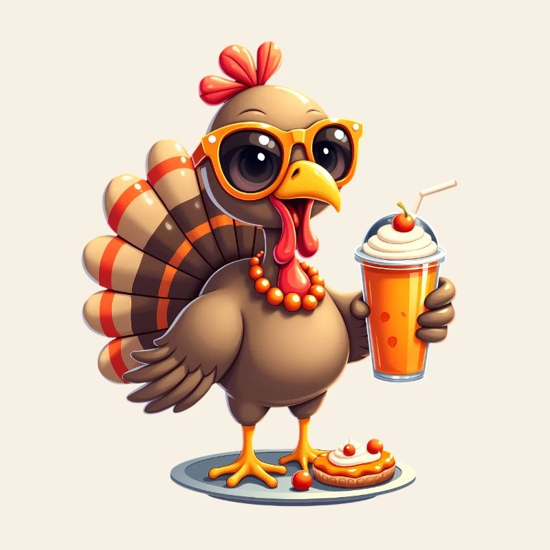 Dinde de Thanksgiving avec lunettes de soleil