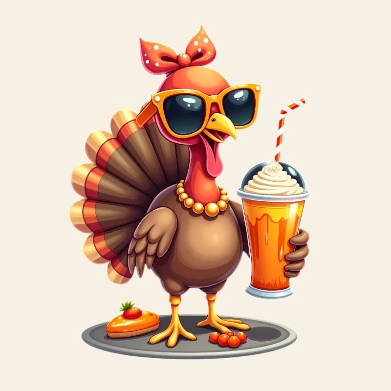 Dinde de Thanksgiving avec lunettes de soleil