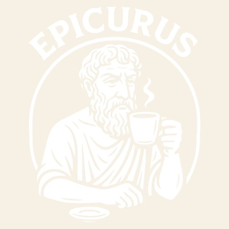 Epicurus Coffee Cup Philosophy Tee