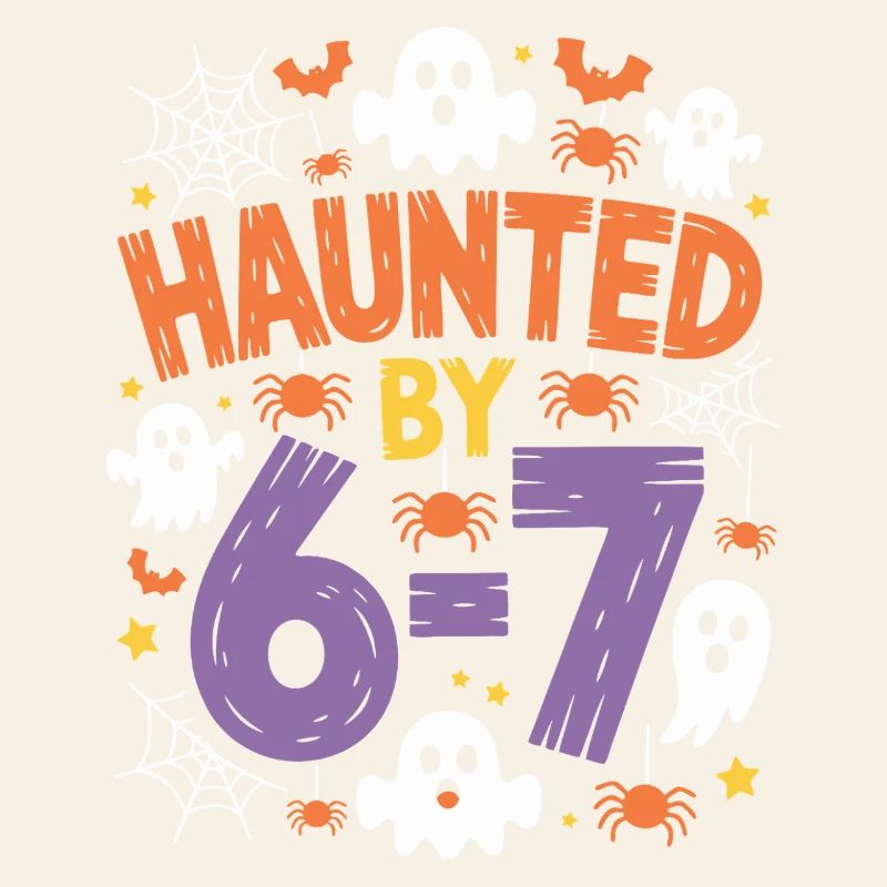 Haunted by 6-7 Halloween Math Pun Design