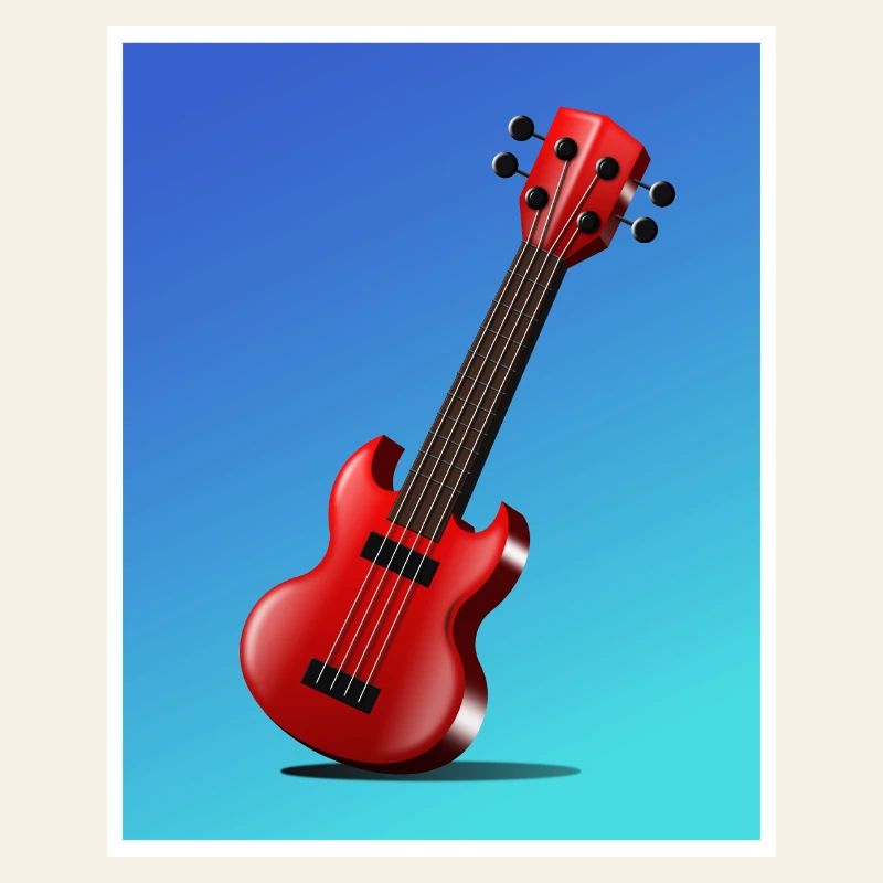Affiche de guitare de dessin animé