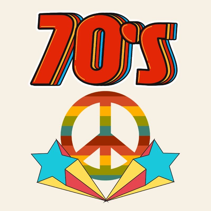 Retro 70er Frieden Regenbogen