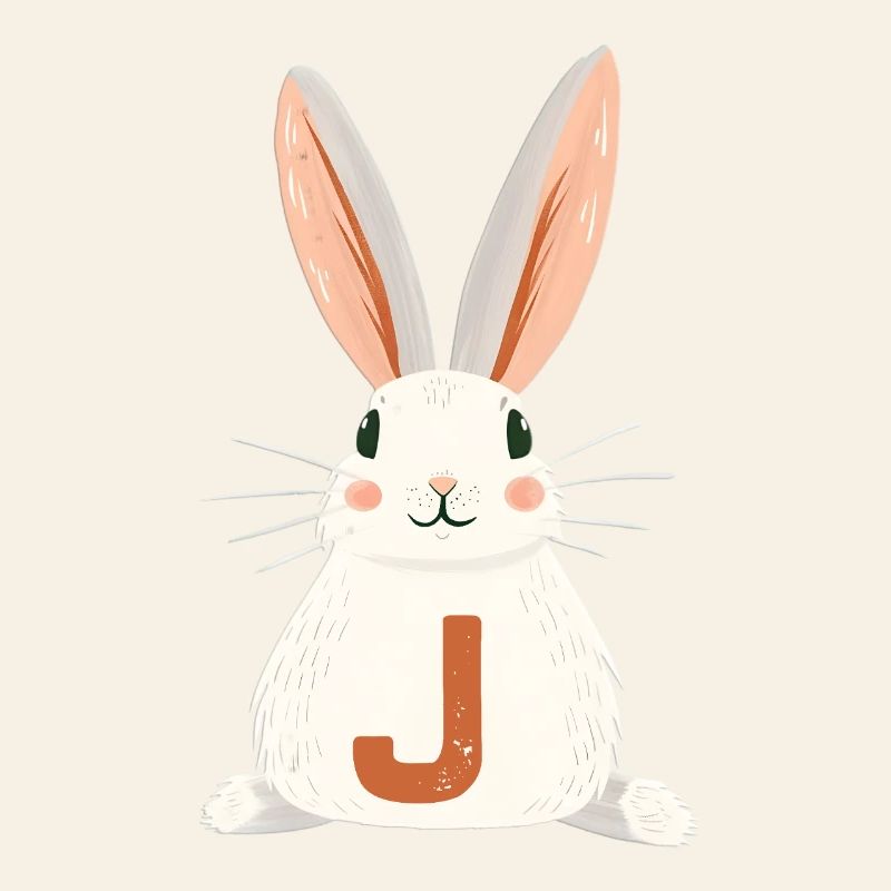 J -Letter - Bunny - Customizable
