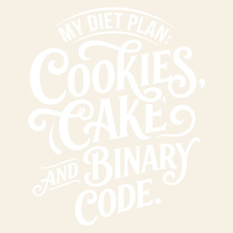 Cookies Cake Binary Code Design