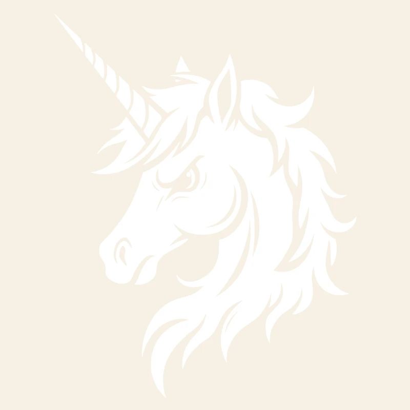 Tête de licorne avec une expression sérieuse