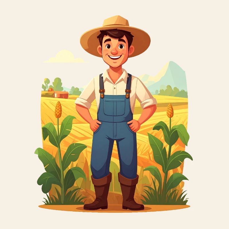 Illustration mignonne d’un fermier